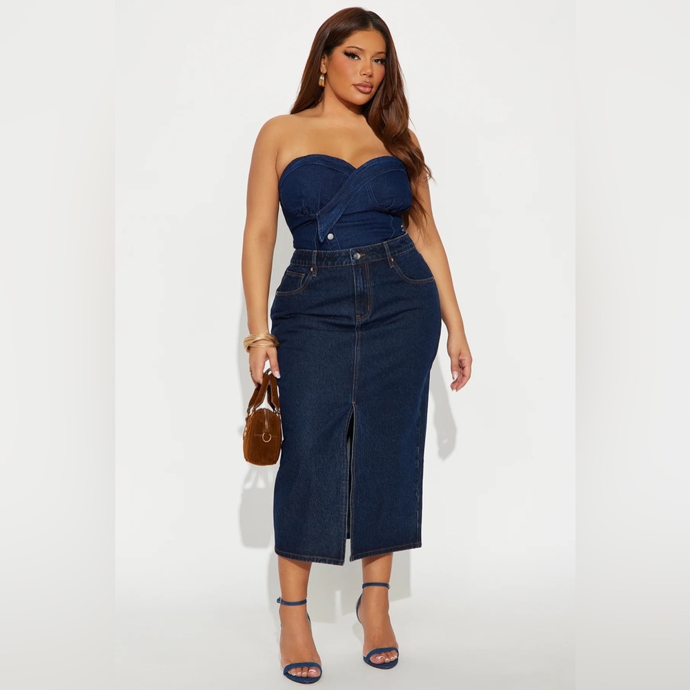Denim Midi Skirt